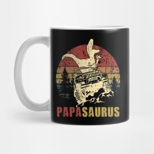 Vintage Jeep T-Shirt PapaSaurus Jeep Dad Gift Mug